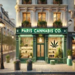 Paris Cannibis Co logo and cannabis products